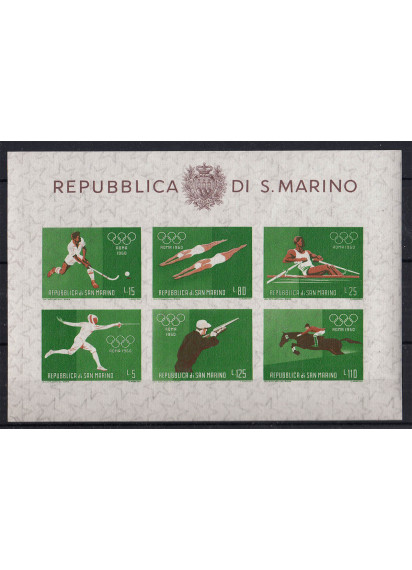 1960 - San Marino 3 Foglietti Giochi Olimpici non dentellati nuovi